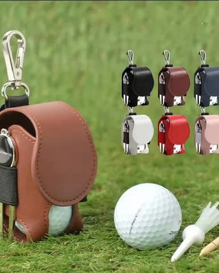 1PC Golf Ball Bags Mini Ball Storage Bags PU Leather Hang On Waist Golf Ball Bag Pouch With Metal Buckle Golf Belt Ball Bags