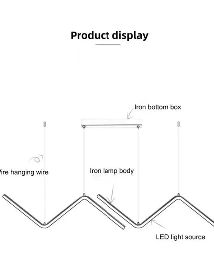 Modern LED irregular long chandelier adjustable chandelier dining room bedroom kitchen home decoration lighting