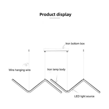 Modern LED irregular long chandelier adjustable chandelier dining room bedroom kitchen home decoration lighting