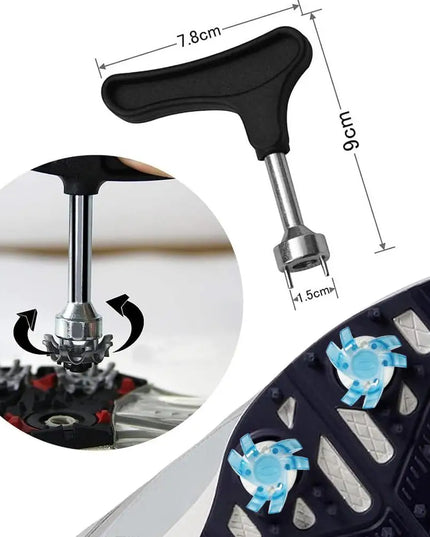 Golf Shoe Spikes Replacements 12 Pieces Footwears Anti Slip Golf Cleat Quick Twist Golf Spikes Golf Cleats Portable Wrench Screw