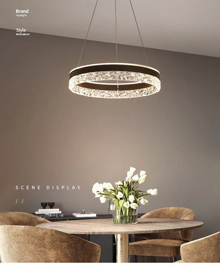 Modern LED Chandelier For Living Room Dining Room Bedroom Study Ring Ceiling Pendant Lamp Lustre Room Decorative Lighting Lamp