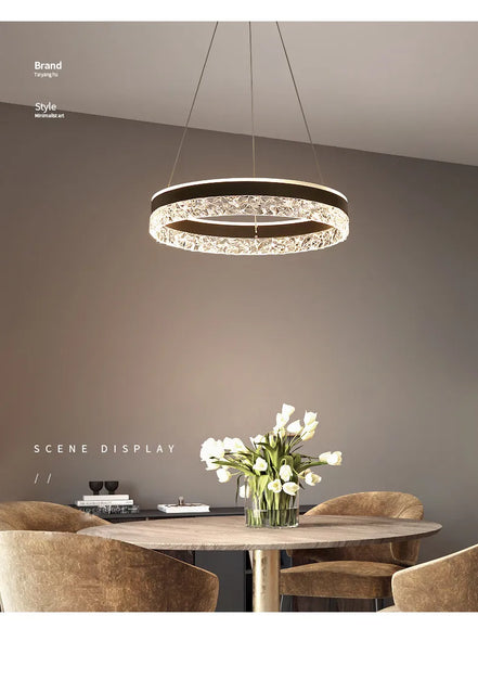 Modern LED Chandelier For Living Room Dining Room Bedroom Study Ring Ceiling Pendant Lamp Lustre Room Decorative Lighting Lamp