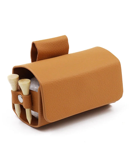 Golf Pouch Bags Travel Case Golf Ball Bag Portable Waist Storage Bag PU Leather For 2Pcs Golf Balls Holds  And 4 Golf Tees Bag