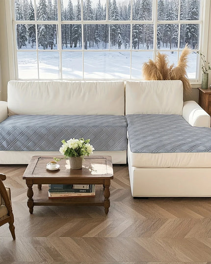 1 Set Water-repellent Geometric Sofa Cushion Grey Non-Slip Mat Blanket Living Room Universal Sofa Covers 90*160&90*210