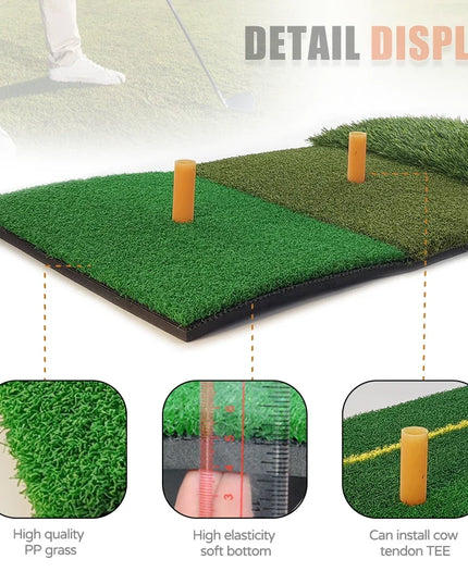 Golf Hitting Mat Indoor Outdoor Golf Training Aids Mini Practice Durable PP Grass Pad Backyard Exercise Golf Mat