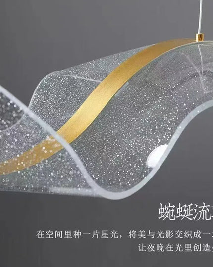 Modern Wave LED Pendant Lights for Living Restaurant Room Food Tables Bar Golden Chandelier Home Decor Hanging Light Fixture