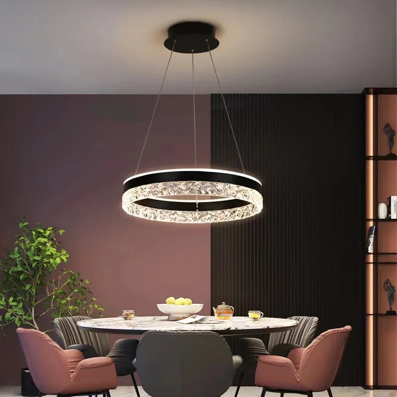 Modern LED Chandelier For Living Room Dining Room Bedroom Study Ring Ceiling Pendant Lamp Lustre Room Decorative Lighting Lamp