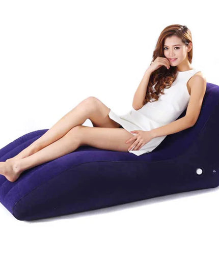 Portable S-shaped Love Position Labor-saving Sitting Inflatable Sofa Bed Yoga Chaise Lounge For Garden Bedroom Folding Furniture