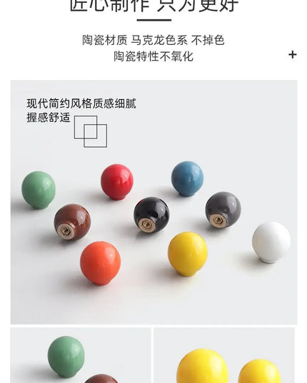 Handles Drawer Cabinet Furniture Kitchen Handles for Cabinet Knob Door Drawer Knob Colour Ceramics Rotundity Single Hole