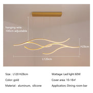 Modern Minimalist Led Chandelier Creative Personality Dining Room Bar Pendant Light Lighting Kitchen Hanging Lamp Lustre Fixture