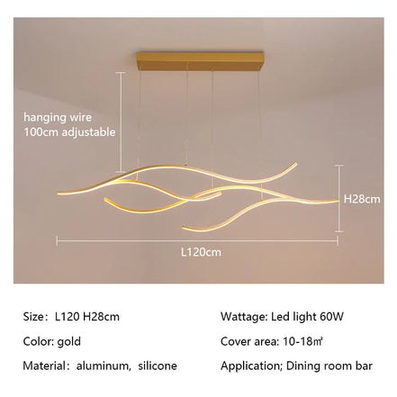 Modern Minimalist Led Chandelier Creative Personality Dining Room Bar Pendant Light Lighting Kitchen Hanging Lamp Lustre Fixture