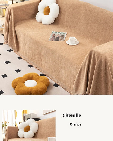 Home Sofa Cover With Tassel Living Room Sofas Blanket Cover Sofa Cover Seat 3 Seater Sofa Blanket Cover Beige