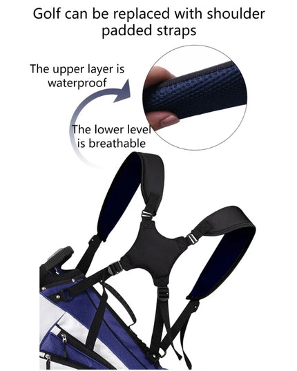 G92F Golf Bag Backpack Straps Thicken Padded Golf Carrying Bag Strap Adjustable Black Double Shoulder Straps Easy to Use
