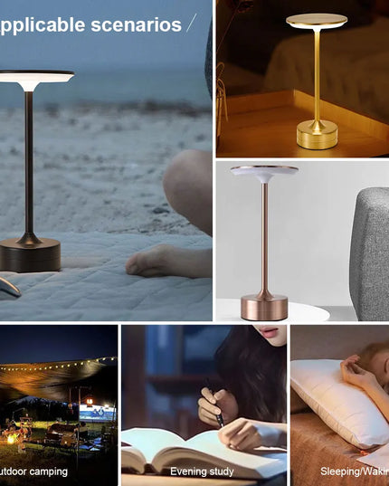 LED Table Lamp USB Rechargeabl Portable  Touch Sensor Desktop Night Light Bedroom Night Light Reading Lamps Decor Light