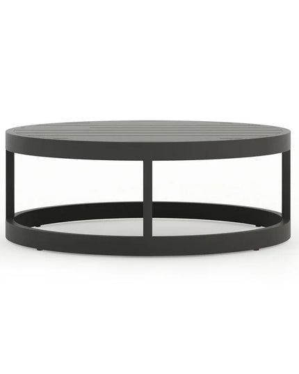 360° Round Outdoor Sofa Set - Deep Grey Aluminum Patio Furniture, Waterproof for Garden and Balcony