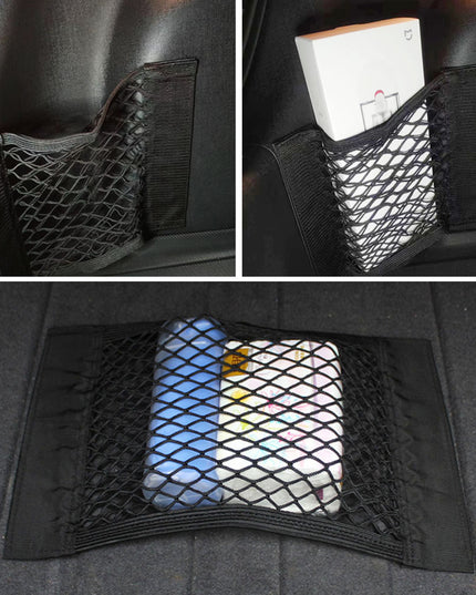 Car Back Rear Trunk Bag Organizer Mesh Net Auto Seat Back Storage Bag Pocket Universal Car Stowing Tidying Elastic String Net