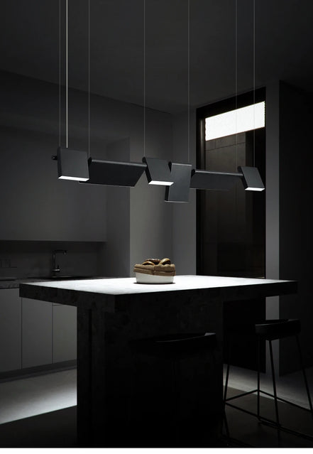 Modern danish Chandelier Design Rotatable Black Led minimalist light Dining Room Decor Led Lamp Bar Loft coffee tables lights