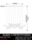 L100W15H150cm 8Light / Chrome and Gold / Cold White