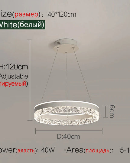 Modern LED Chandelier For Living Room Dining Room Bedroom Study Ring Ceiling Pendant Lamp Lustre Room Decorative Lighting Lamp