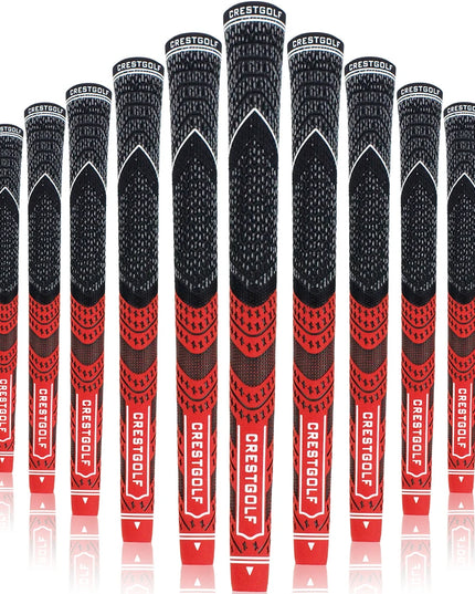 Crestgolf 10pcs / Pack Rubber Golf Club Grips Midsize Grips Iron Club 60R Carbon Yarn Anti-skid Golf Wood Grips