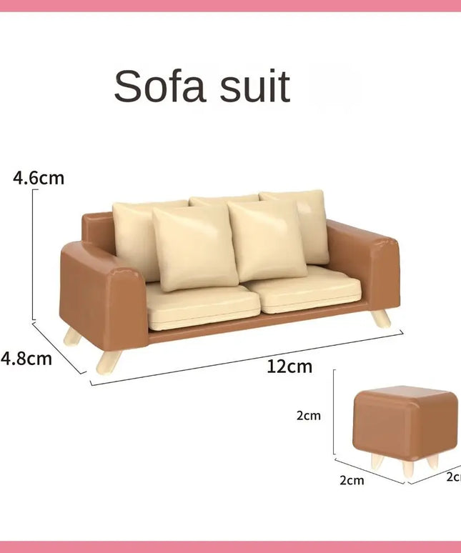 1:12 Dollhouse Miniature Furniture Accessories Sofa Floor Lamp Shelf Kettle Doll House Bedroom Kitchen Furniture Model