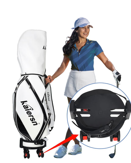 Golf Bag 360° Universal Wheel Trolley DetachablePortable Club Stand Mobile Base