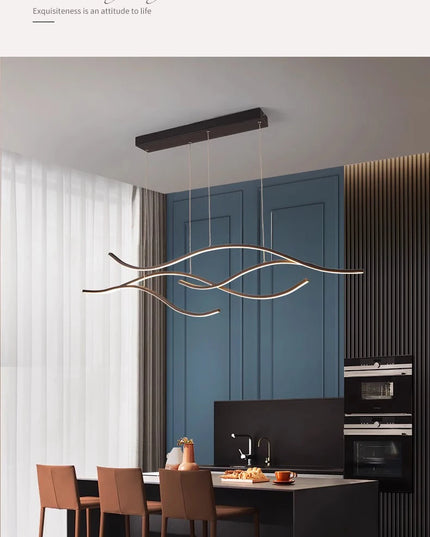 Modern Minimalist Led Chandelier Creative Personality Dining Room Bar Pendant Light Lighting Kitchen Hanging Lamp Lustre Fixture