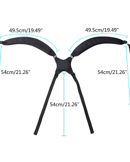 G92F Golf Bag Backpack Straps Thicken Padded Golf Carrying Bag Strap Adjustable Black Double Shoulder Straps Easy to Use