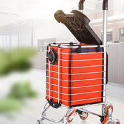 1PC Stainless Steel Portable Shopping Cart Roller Puller Household Luggage Carrier Ergonomic Design for Easy Carrying And Moving