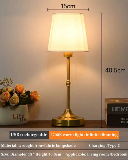 Cordless Table Lamps Rechargeable Battery Lamp with 3-Level Dimmable Fabric Touch Bedside Lamps for Bedroom, Living Room
