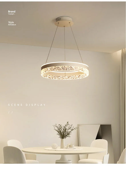 Modern LED Chandelier For Living Room Dining Room Bedroom Study Ring Ceiling Pendant Lamp Lustre Room Decorative Lighting Lamp