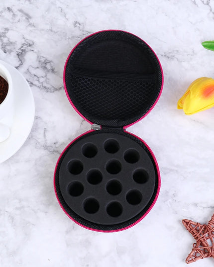 12 Bottles1ml 2ml  Round Essential Oil Storage Bag Essential Oil Organizer Case