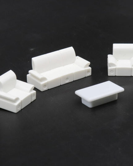 2 Sets 1:50 1:75 DIY Architecture Building Indoor Furniture Model Diorama ABS Plastic Sofa Set House Decoration for Layout