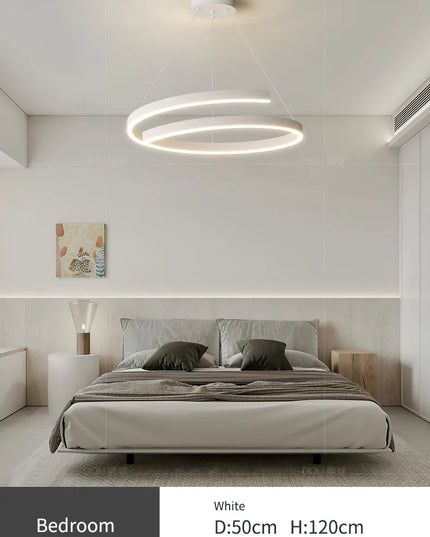 Modern LED spiral chandelier is suitable for living room dining room bedroom study villa home decoration lighting room decoratio