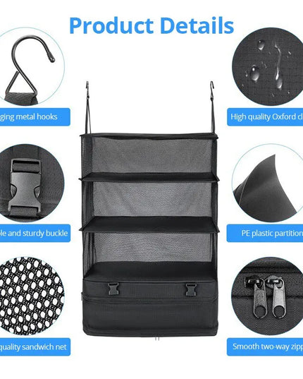 1 Set Housewares Luggage Travel Organizer Travel Essentials Hanging Packing Cubes Hanging Shelves Laundry Storage Compartment