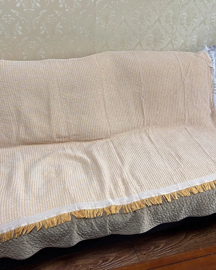 Sofa Towel  with Full Coverage Ins Cream Wind Cotton Yarn Camping Blanket Sofa Cushion Cover All  Season Universal All Inclusive