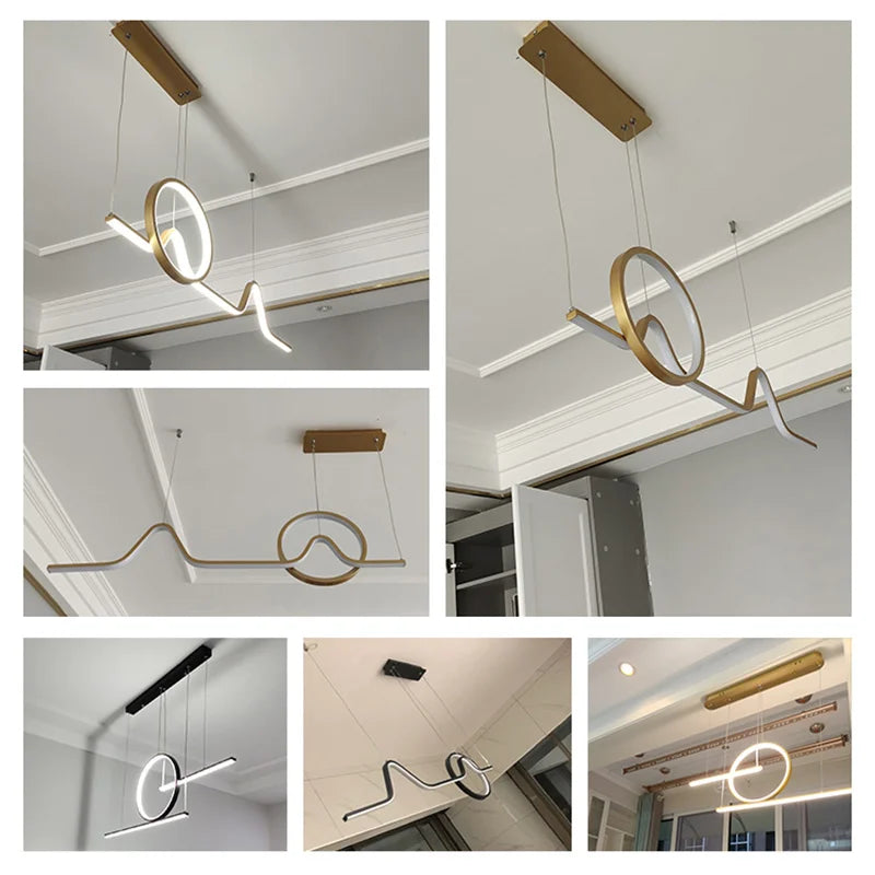 Modern LED Ceiling Chandelier Dining Table Indoor Lighting Chandeliers Kitchen Pendant Light Living Room Decoration Hanging Lamp
