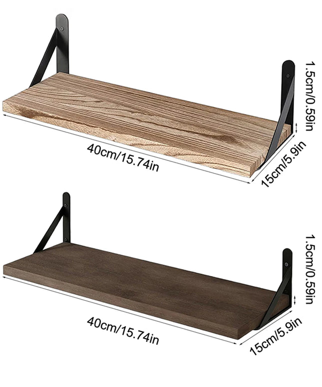 Floating Shelves for Wall,Bookshelves，Wall Mounted Wood Shelf for Living Room, Bathroom, Bedroom, Kitchen, Home Decor