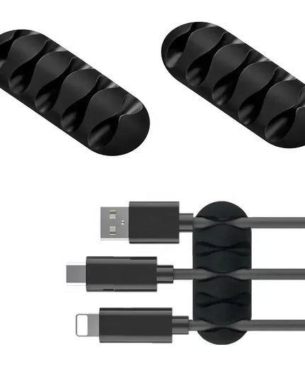 Cable Cord Wire Organizer Silicone USB Cable Winder Management Clips Self Adhesive for Mouse Keyboard Headset For iPhone Huawei
