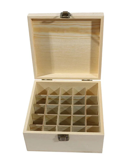 Essential Oil Wooden Storage Box 12/25 Slots Carry Organizer Essential Oil Bottles Aromatherapy Container Storage Box Case