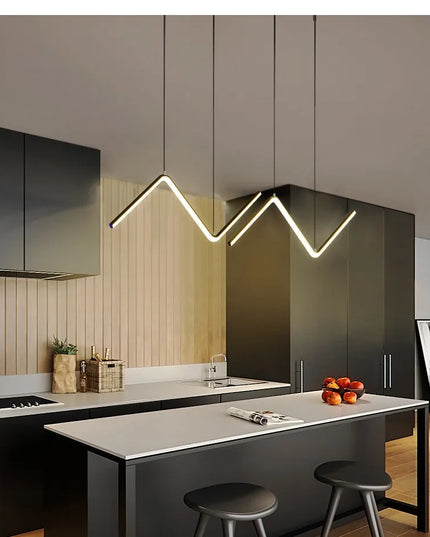 Modern LED irregular long chandelier adjustable chandelier dining room bedroom kitchen home decoration lighting