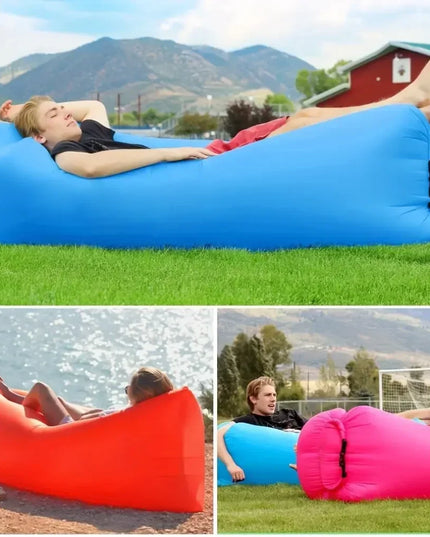 New Lazy Folding Camping Inflatable Sofa Portable Outdoor Inflatable Lounger Comfortable Outdoor Furniture Camping Air Mattress