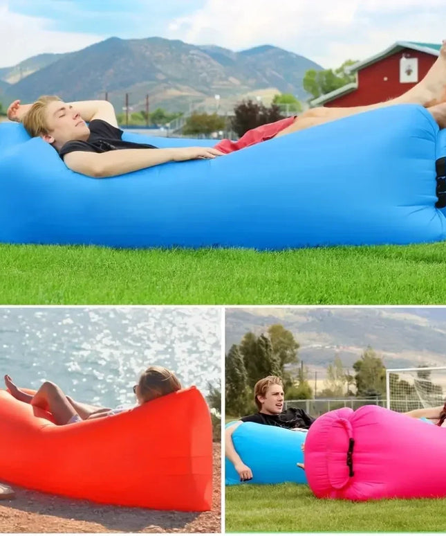 New Lazy Folding Camping Inflatable Sofa Portable Outdoor Inflatable Lounger Comfortable Outdoor Furniture Camping Air Mattress