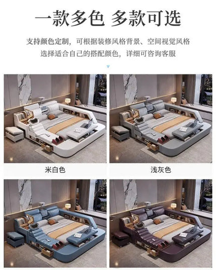 Comforter Mattresses Double Bed Luxury Organizer Bedframe Headboards Double Bed Bedroom Smart Camas De Dormitorio Furniture Home