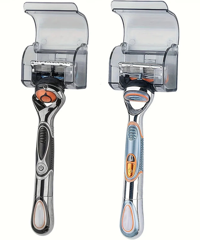 Black/Grey Easy-Install Shower Shaver and Electric Toothbrush Holder - Space-Saving Bathroom Organizer, Fragrance-Free Personal