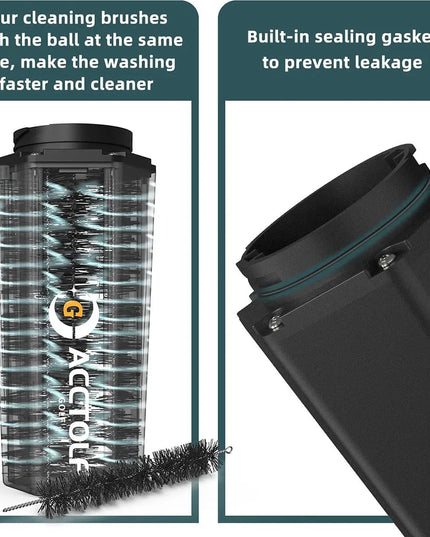 Golf Ball Washer Cleaning Machine With Towel Reusable Cart Cup Holder Portable Golf Bag Cart Cleaner Accessories for Gift