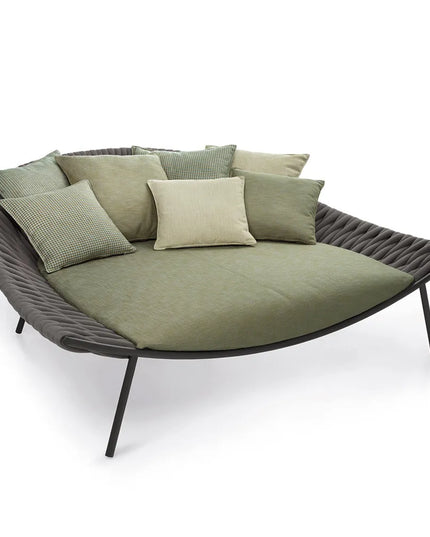 Balcony Garden Sofa Large Reclining Bed Internet Celebrity Rattan Hotel Outdoor Pool Courtyard Open-Air Round Bed Table Combinat