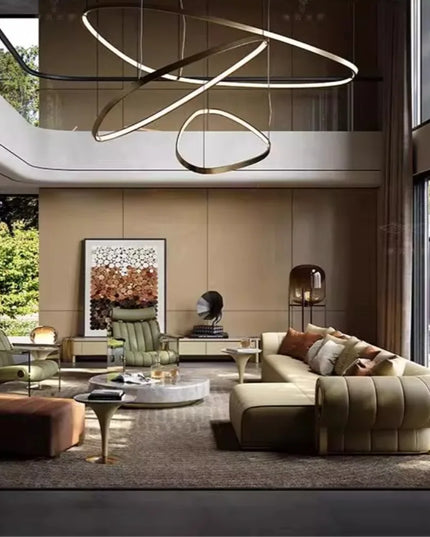 Italian Leather Living Room Sofas Minimalist Luxury Modern Design Sofa Multifunctional Elegant Meuble De Salon Home Furniture