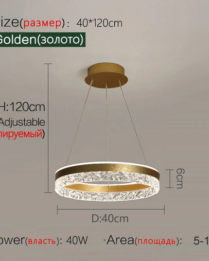 Modern LED Chandelier For Living Room Dining Room Bedroom Study Ring Ceiling Pendant Lamp Lustre Room Decorative Lighting Lamp