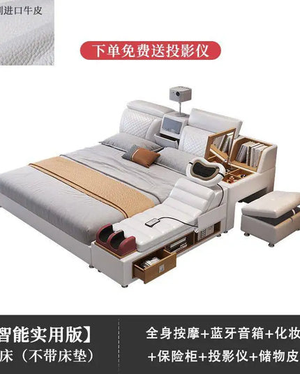 Comforter Mattresses Double Bed Luxury Organizer Bedframe Headboards Double Bed Bedroom Smart Camas De Dormitorio Furniture Home